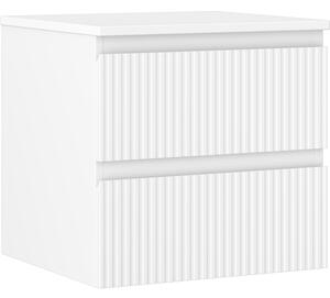 Mexen Rivel, fürdőszobaszekrény 50 cm munkalappal, 2 fiókkal, hornyolt, matt fehér, 91A20-05047-2-BFFC01