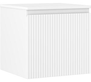 Mexen Rivel, fürdőszobaszekrény 50 cm munkalappal, 1 fiókkal, hornyolt, matt fehér, 91A20-05047-1-BFC01
