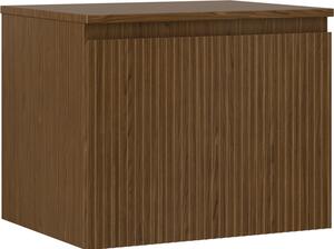 Mexen Rivel, fürdőszobaszekrény 60 cm-es munkalappal, 1 fiókkal, rovátkolt, diófa, 91A20-06047-1-BFC86
