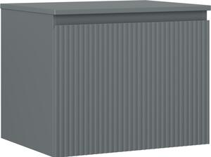 Mexen Rivel, fürdőszobaszekrény 60 cm-es felsőrésszel, 1 fiókkal, rovátkolt, grafit matt, 91A20-06047-1-BFC66