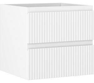 Mexen Rivel, fürdőszobaszekrény 50 cm, 2 fiókkal, hornyolt, matt fehér, 91A20-05047-2-BFF01