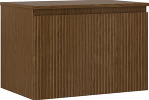 Mexen Rivel, fürdőszobaszekrény 70 cm-es munkalappal, 1 fiókkal, rovátkolt, diófa, 91A20-07047-1-BFC86