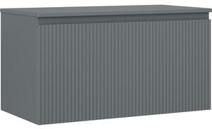 Mexen Rivel, fürdőszobaszekrény 90 cm-es felsőrésszel, 1 fiókkal, rovátkolt, grafit matt - 91A20-09047-1-BFC66