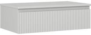 Mexen Rivel, fürdőszobaszekrény 80 cm munkalappal, 1 fiókkal, hornyolt, matt szürke, 91A20-08023-1-BFC62