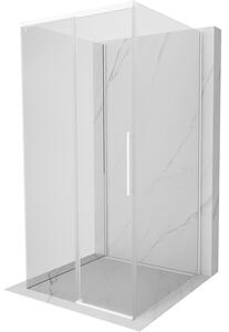Mexen Rox-3S, 3 falú, kihúzható zuhanykabin 110 x 110 cm, 8 mm-es átlátszó üveg, fehér profil, 8C2-110-110-20-00-3S