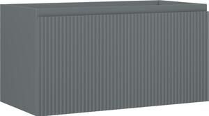 Mexen Rivel, fürdőszobaszekrény 90 cm, 1 fiók, rovátkolt, grafit matt, 91A20-09047-1-BF66