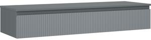 Mexen Rivel, fürdőszobaszekrény mosdó alá 140 cm felsőrésszel, 1 fiókkal, rovátkolt, grafit matt - 91A20-14023-1-BFC66