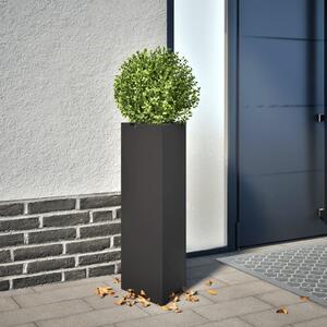 VidaXL fekete acél háromszög alakú kerti növénytartó 30 x 26 x 75 cm