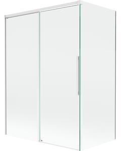 Mexen Rox, kétszárnyú tolóajtós kádparaván 120 + 70 x 150 cm, 8 mm-es átlátszó üveg, fehér profil, 8C9-120-070-20-00