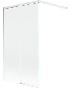 Mexen Rox, kétszárnyú tolóajtós kádparaván 100 x 150 cm, 8 mm-es átlátszó üveg, fehér profil, 8C9-100-003-20-00