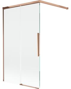 Mexen Rox, kétszárnyú tolóajtós kádparaván 100 x 150 cm, 8 mm-es átlátszó üveg, rozéarany profil, 8C9-100-003-60-00
