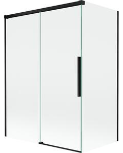 Mexen Rox, kétszárnyú tolóajtós kádparaván 120 + 70 x 150 cm, 8 mm-es átlátszó üveg, matt fekete profil, 8C9-120-070-70-00