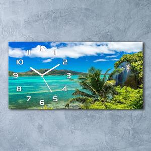 Négyszögletes üvegóra vízszintesen Seychelle-szigeteki parti