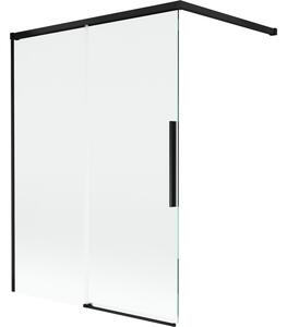 Mexen Rox, kétszárnyú tolóajtós kádparaván 120 x 150 cm, 8 mm-es átlátszó üveg, matt fekete profil, 8C9-120-003-70-00