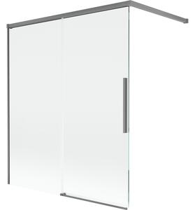 Mexen Rox, kétszárnyú tolóajtós kádparaván 120 x 150 cm, 8 mm-es átlátszó üveg, grafit profil, 8C9-120-003-95-00