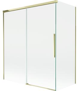 Mexen Rox, kétszárnyú tolóajtós kádparaván 140 + 70 x 150 cm, 8 mm-es átlátszó üveg, arany fényes profil, 8C9-140-070-50-00
