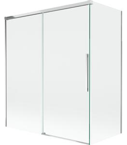 Mexen Rox, kétszárnyú tolóajtós kádparaván 140 + 70 x 150 cm, 8 mm-es átlátszó üveg, króm profil, 8C9-140-070-01-00