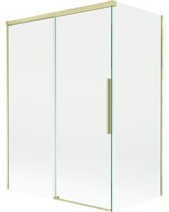 Mexen Rox, kétszárnyú tolóajtós kádparaván 120 + 70 x 150 cm, 8 mm-es átlátszó üveg, matt arany profil, 8C9-120-070-55-00