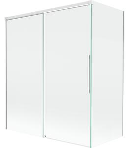 Mexen Rox, kétszárnyú tolóajtós kádparaván 140 + 70 x 150 cm, 8 mm-es átlátszó üveg, fehér profil, 8C9-140-070-20-00