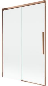 Mexen Rox, kétszárnyú tolóajtós kádparaván 120 x 150 cm, 8 mm-es átlátszó üveg, rozéarany profil, 8C9-120-001-60-00