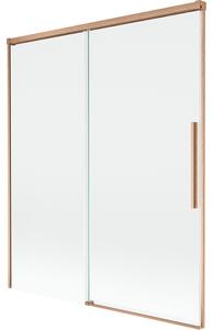 Mexen Rox, kétszárnyú tolóajtós kádparaván 140 x 150 cm, 8 mm-es átlátszó üveg, matt réz profil, 8C9-140-001-65-00
