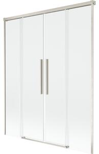 Mexen Rox, kétszárnyú tolóajtós kádparaván 140 x 150 cm, 8 mm-es átlátszó üveg, acélprofil, 8C9-140-002-97-00