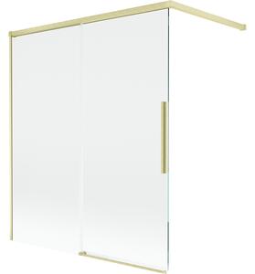 Mexen Rox, kétszárnyú tolóajtós kádparaván 140 x 150 cm, 8 mm-es átlátszó üveg, matt arany profil, 8C9-140-003-55-00