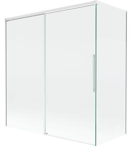 Mexen Rox, kétszárnyú tolóajtós kádparaván 150 + 70 x 150 cm, 8 mm-es átlátszó üveg, fehér profil, 8C9-150-070-20-00