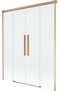 Mexen Rox, kétszárnyú tolóajtós kádparaván 140 x 150 cm, 8 mm-es átlátszó üveg, matt réz profil, 8C9-140-002-65-00