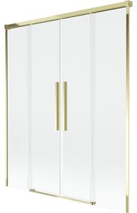 Mexen Rox, kétszárnyú tolóajtós kádparaván 140 x 150 cm, 8 mm-es átlátszó üveg, arany fényes profil, 8C9-140-002-50-00
