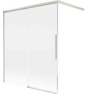 Mexen Rox, kétszárnyú tolóajtós kádparaván 140 x 150 cm, 8 mm-es átlátszó üveg, acélprofil, 8C9-140-003-97-00