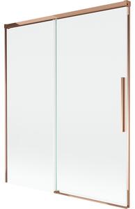 Mexen Rox, kétszárnyú tolóajtós kádparaván 140 x 150 cm, 8 mm-es átlátszó üveg, rozéarany profil, 8C9-140-001-60-00