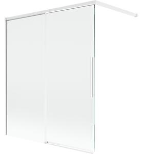Mexen Rox, kétszárnyú tolóajtós kádparaván 140 x 150 cm, 8 mm-es átlátszó üveg, fehér profil, 8C9-140-003-20-00