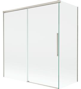 Mexen Rox, kétszárnyú tolóajtós kádparaván 150 + 70 x 150 cm, 8 mm-es átlátszó üveg, acélprofil, 8C9-150-070-97-00