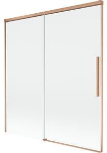 Mexen Rox, kétszárnyú tolóajtós kádparaván 150 x 150 cm, 8 mm-es átlátszó üveg, matt réz profil, 8C9-150-001-65-00