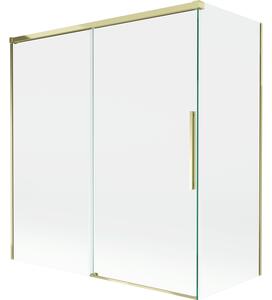 Mexen Rox, kétszárnyú tolóajtós kádparaván 150 + 70 x 150 cm, 8 mm-es átlátszó üveg, arany fényes profil, 8C9-150-070-50-00
