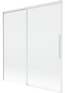 Mexen Rox, kétszárnyú tolóajtós kádparaván 150 x 150 cm, 8 mm-es átlátszó üveg, fehér profil, 8C9-150-001-20-00