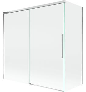 Mexen Rox, kétszárnyú tolóajtós kádparaván 160 + 70 x 150 cm, 8 mm-es átlátszó üveg, fehér profil, 8C9-160-070-20-00