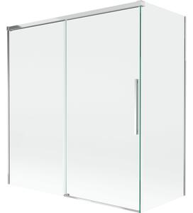 Mexen Rox, kétszárnyú tolóajtós kádparaván 150 + 70 x 150 cm, 8 mm-es átlátszó üveg, króm profil, 8C9-150-070-01-00