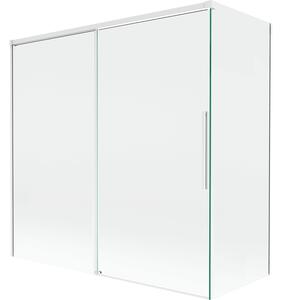 Mexen Rox, kétszárnyú tolóajtós kádparaván 160 + 75 x 150 cm, 8 mm-es átlátszó üveg, fehér profil, 8C9-160-075-20-00