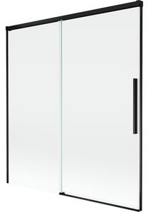 Mexen Rox, kétszárnyú tolóajtós kádparaván 150 x 150 cm, 8 mm-es átlátszó üveg, matt fekete profil, 8C9-150-001-70-00