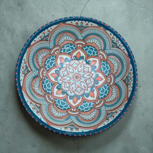 Gazania Korallkék Mandala kerámia tál – 25 cm