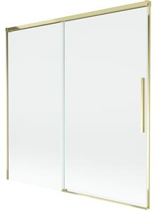 Mexen Rox, kétszárnyú tolóajtós kádparaván 160 x 150 cm, 8 mm-es átlátszó üveg, arany fényes profil, 8C9-160-001-50-00