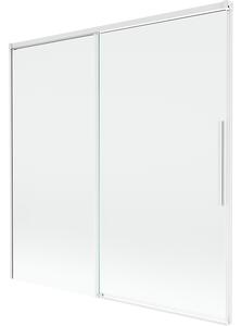 Mexen Rox, kétszárnyú tolóajtós kádparaván 160 x 150 cm, 8 mm-es átlátszó üveg, fehér profil, 8C9-160-001-20-00