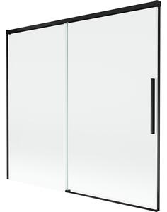 Mexen Rox, kétszárnyú tolóajtós kádparaván 170 x 150 cm, 8 mm-es átlátszó üveg, matt fekete profil, 8C9-170-001-70-00