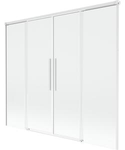 Mexen Rox, kétszárnyú tolóajtós kádparaván 170 x 150 cm, 8 mm-es átlátszó üveg, fehér profil, 8C9-170-002-20-00