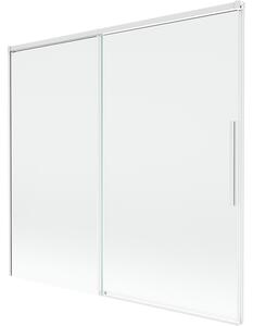 Mexen Rox, kétszárnyú tolóajtós kádparaván 170 x 150 cm, 8 mm-es átlátszó üveg, fehér profil, 8C9-170-001-20-00