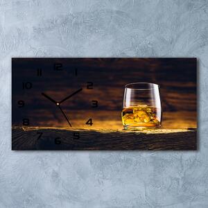 Négyszögletes üvegóra vízszintesen Bourbon egy pohár