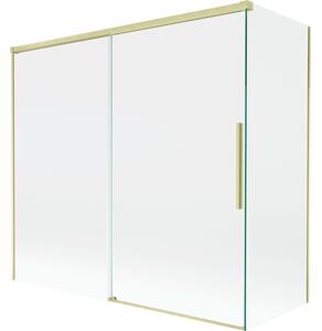 Mexen Rox, kétszárnyú tolóajtós kádparaván 170 + 70 x 150 cm, 8 mm-es átlátszó üveg, matt arany profil, 8C9-170-070-55-00