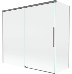 Mexen Rox, kétszárnyú tolóajtós kádparaván 170 + 80 x 150 cm, 8 mm-es átlátszó üveg, grafit profil, 8C9-170-080-95-00
